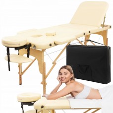 Масажний стіл складаний 4FIZJO Massage Table+ Wood W60 Beige