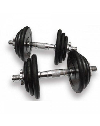 Гантелі набірні Fitnessport DB-02-19 кг (ручка - хром) пара