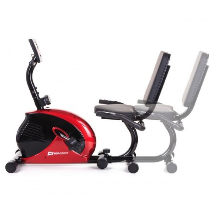 Горизонтальный велотренажер Hop-Sport HS-65R Veiron red/black