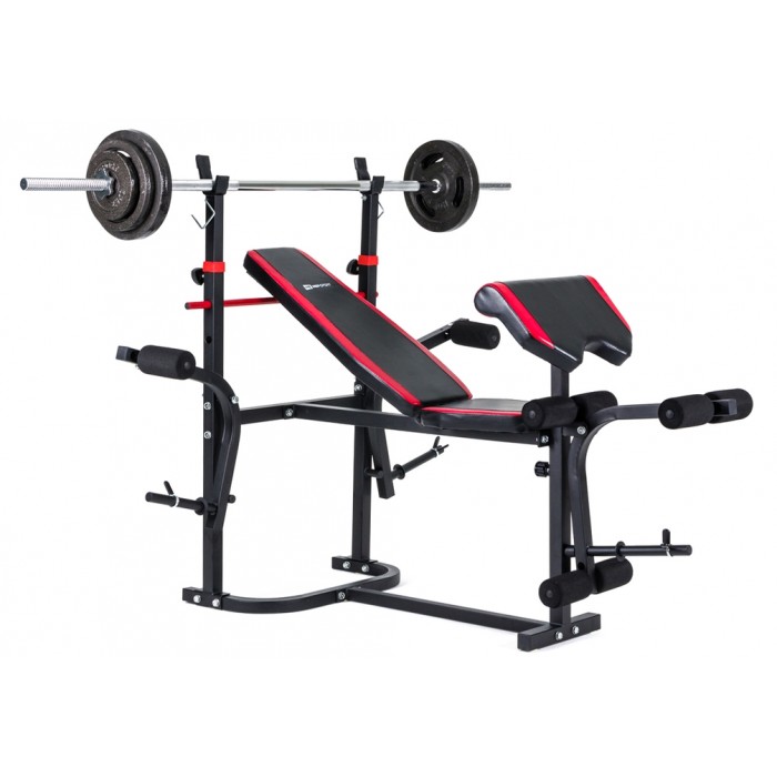 Набор Strong 55 кг со скамьей HS-1020  со стойками + тяга