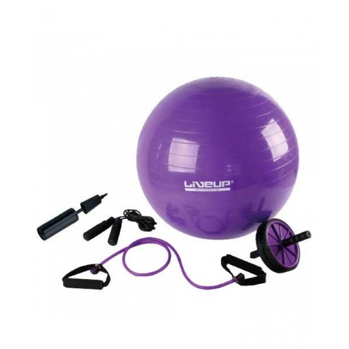Набор для тренировок (фитбол, ролик для пресса, скакалка, эспандер) LiveUp TRAINING SET LS3511 Набор для тренировок (фитбол, ролик для пресса, скакалка, эспандер) LiveUp TRAINING SET LS3511