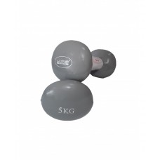 Гантелі для фітнесу пара LiveUp VINYL DUMBBELL EGG HEAD-2 * 5KG LS2001-5