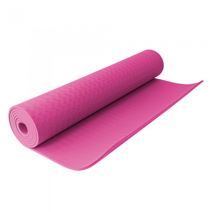 Килимок для фітнесу та йоги SportVida TPE 4 мм SV-HK0055 Pink