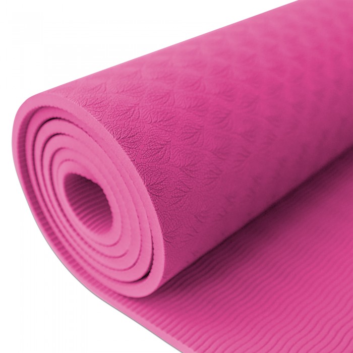 Килимок для фітнесу та йоги SportVida TPE 4 мм SV-HK0055 Pink