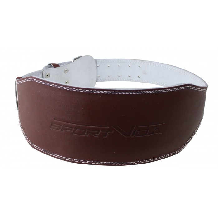 Пояс для тяжелой атлетики с экокожи SportVida SV-AG0061 (M) Braun