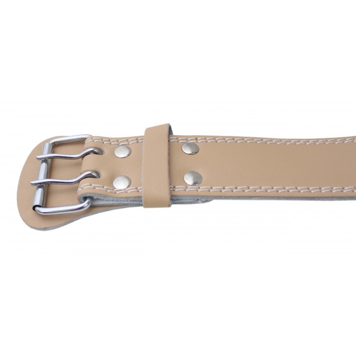 Пояс для тяжелой атлетики с экокожи SportVida SV-AG0072 (L) Beige