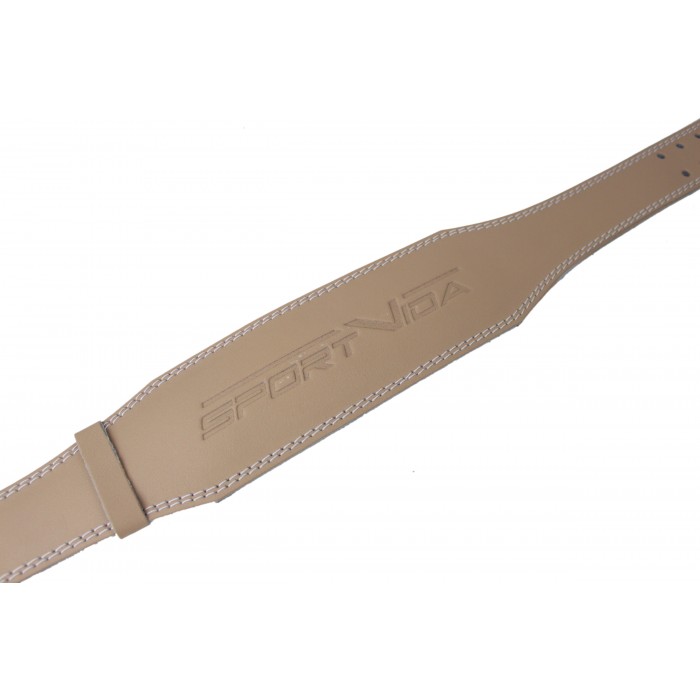 Пояс для тяжелой атлетики с экокожи SportVida SV-AG0072 (L) Beige