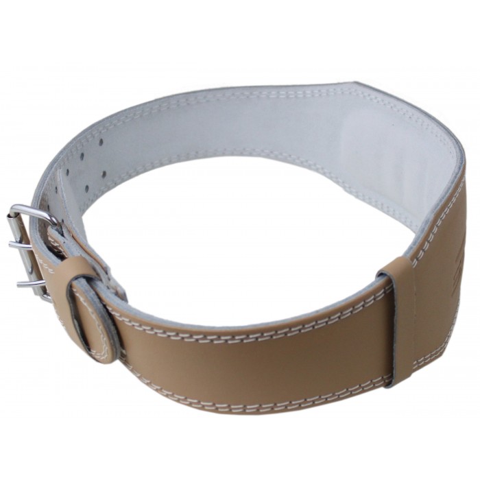 Пояс для тяжелой атлетики с экокожи SportVida SV-AG0072 (L) Beige