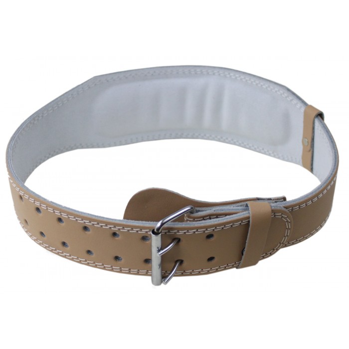 Пояс для тяжелой атлетики с экокожи SportVida SV-AG0072 (L) Beige