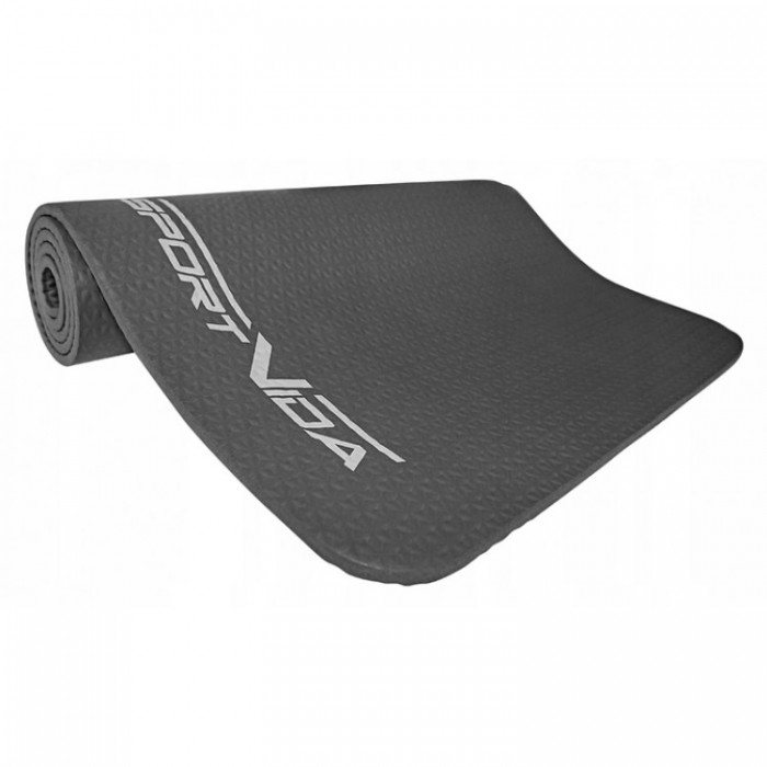 Коврик для фитнеса текстурированный SportVida NBR 1 см SV-HK0070 Grey