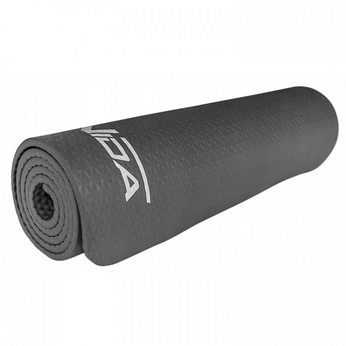 Коврик для фитнеса текстурированный SportVida NBR 1 см SV-HK0070 Grey
