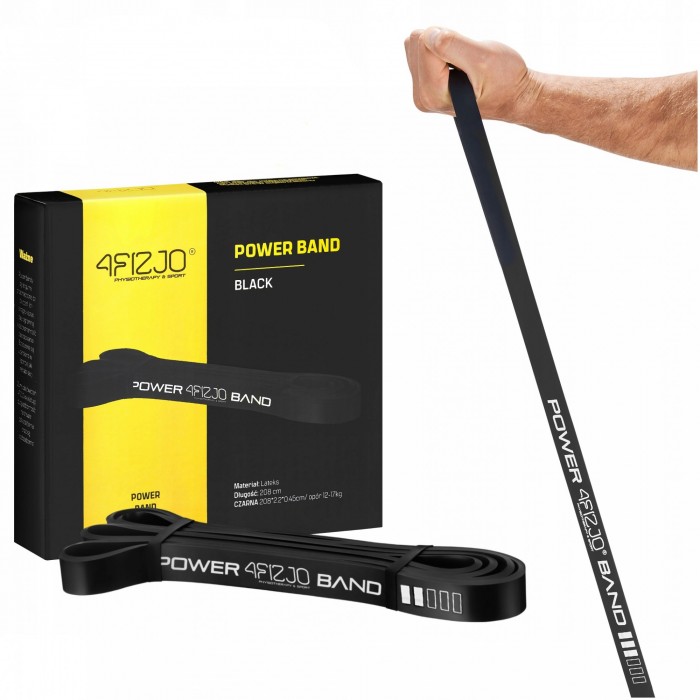 Резинка для підтягування та спорту 4FIZJO Power Band 22 мм 12-17 кг Black (P-5907222931066) Резинка для підтягування та спорту 4FIZJO Power Band 22 мм 12-17 кг Black (P-5907222931066)