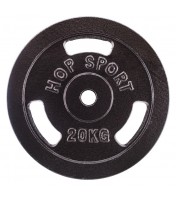 Блин (диск) 20 кг металлический Hop-Sport d - 30 мм