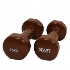 Гантелі для фітнесу вінілові 2,5 кг (пара) SPART DB2113-2,5Brown