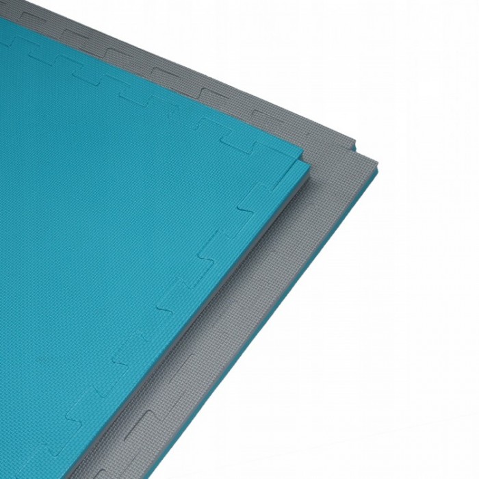 Підлогове покриття для спортзалу мат-татамі (ластівчин хвіст) SportVida Mat Puzzle Multicolor 100 x 100 x 2 cм SV-HK0178 Grey / Sky Blue