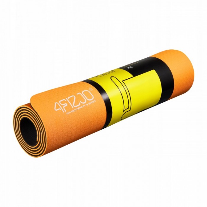 Коврик для йоги (Yoga mat) 4FIZJO TPE 6 мм 4FJ0034 Orange/Black