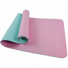 Килимок для йоги та фітнесу SportVida TPE 6 мм SV-HK0227 Pink / Sky Blue