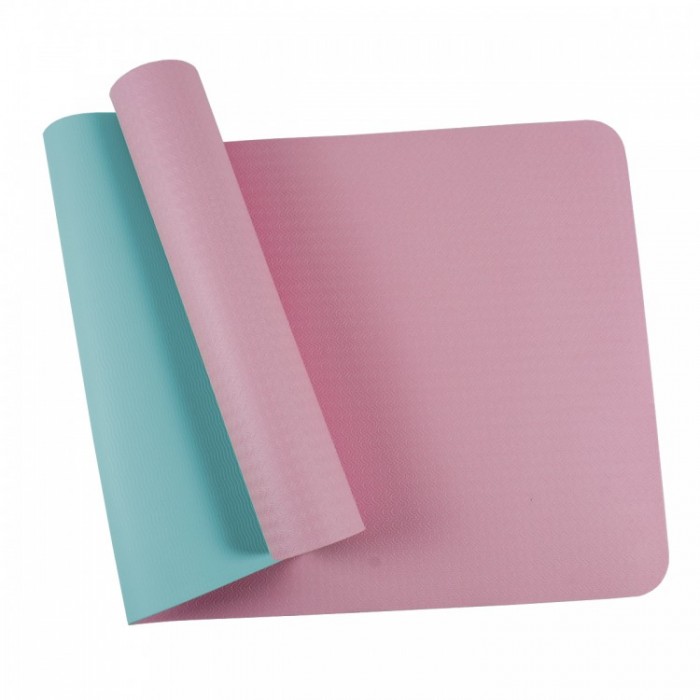 Килимок для йоги та фітнесу SportVida TPE 6 мм SV-HK0227 Pink / Sky Blue