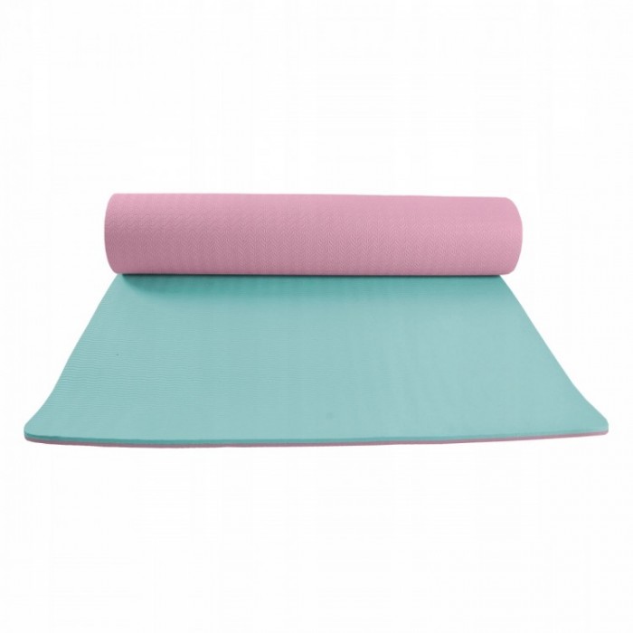 Килимок для йоги та фітнесу SportVida TPE 6 мм SV-HK0227 Pink / Sky Blue