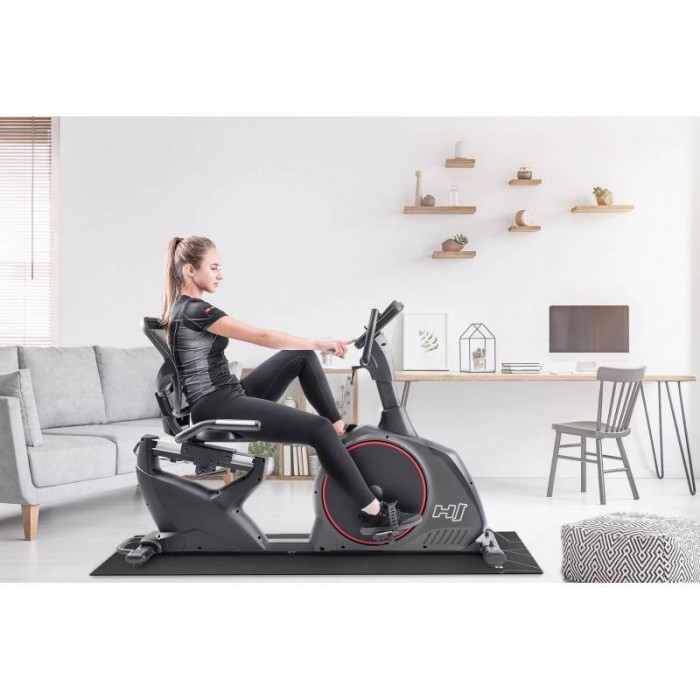 Горизонтальний велотренажер Hop-Sport HS-095L Scale сірий + мат