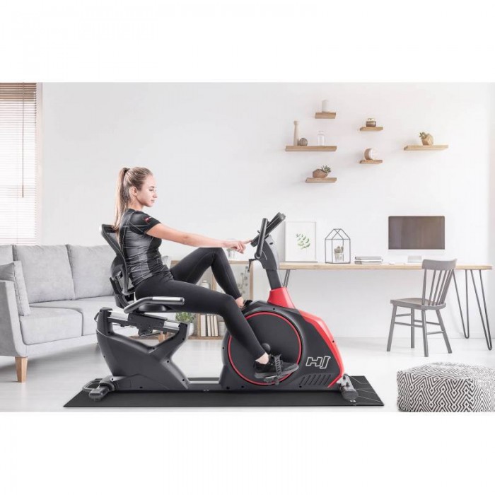 Горизонтальний велотренажер Hop-Sport HS-095L Scale чорний + мат