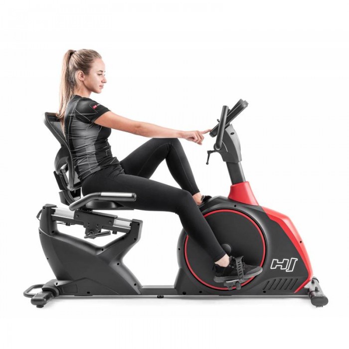 Горизонтальний велотренажер Hop-Sport HS-095L Scale чорний + мат
