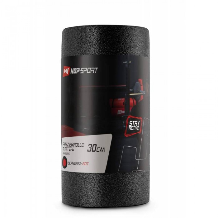 Масажний валик (ролик) для спини, фітнесу 30 см Hop-Sport HS-E030YG чорний гладкий