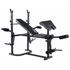 Наклонная скамья для жима универсальная Trex Sport TX-020 со стойками и партой Скотта