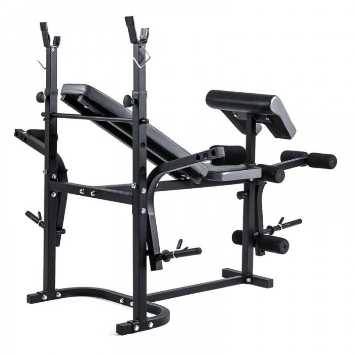 Наклонная скамья для жима универсальная Trex Sport TX-020 со стойками и партой Скотта