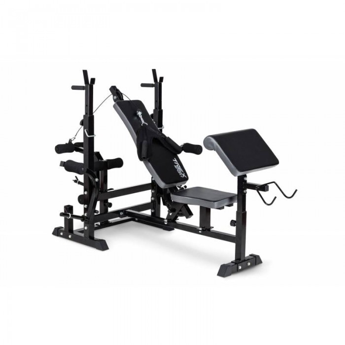 Скамья для жима Trex Sport TX-075 регулируемая со стойками с партой Скотта