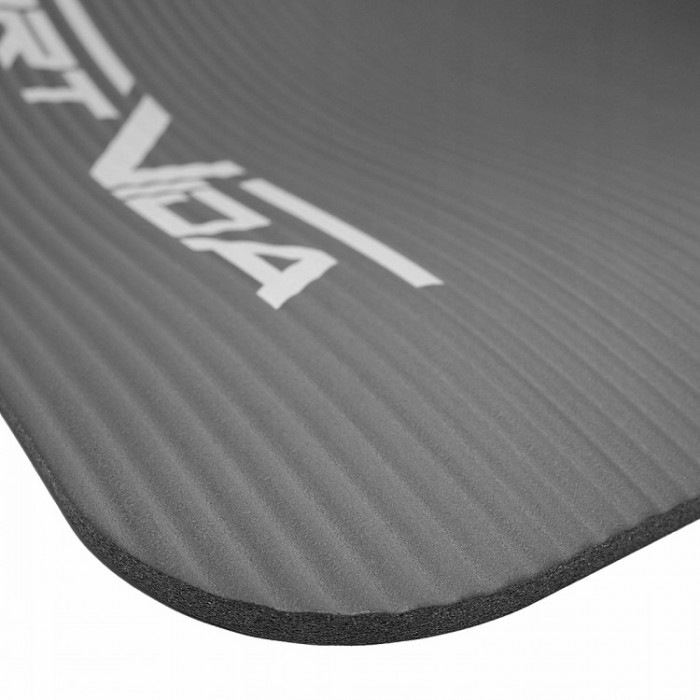Коврик для фитнеса и йоги SportVida NBR 1 см SV-HK0247 Grey
