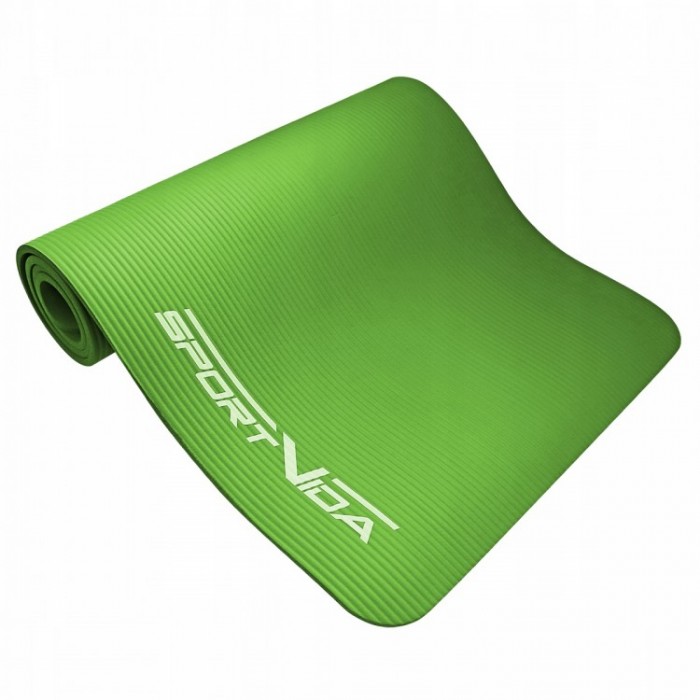 Коврик (мат) спортивный SportVida NBR 180 x 60 x 1 см для йоги и фитнеса SV-HK0248 Green