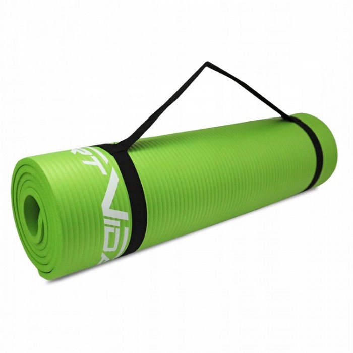 Коврик (мат) спортивный SportVida NBR 180 x 60 x 1 см для йоги и фитнеса SV-HK0248 Green