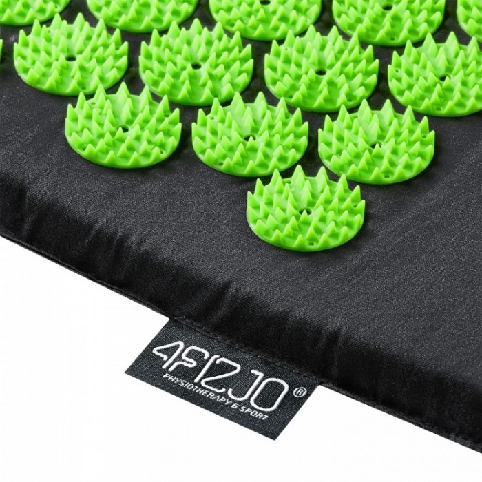 Масажний килимок з валиком 4FIZJO Classic Mat XL Аплікатор Кузнєцова Black/Green (P-5907222931769)
