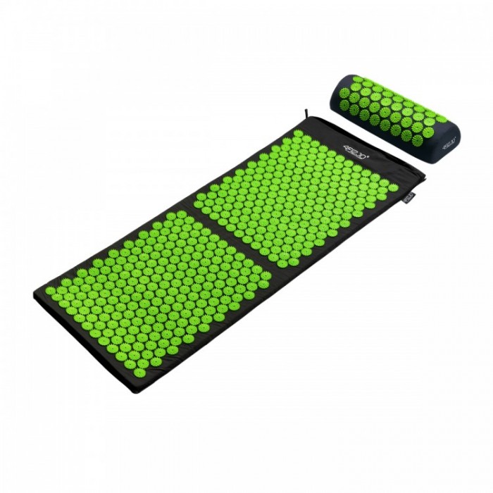 Масажний килимок з валиком 4FIZJO Classic Mat XL Аплікатор Кузнєцова Black/Green (P-5907222931769)