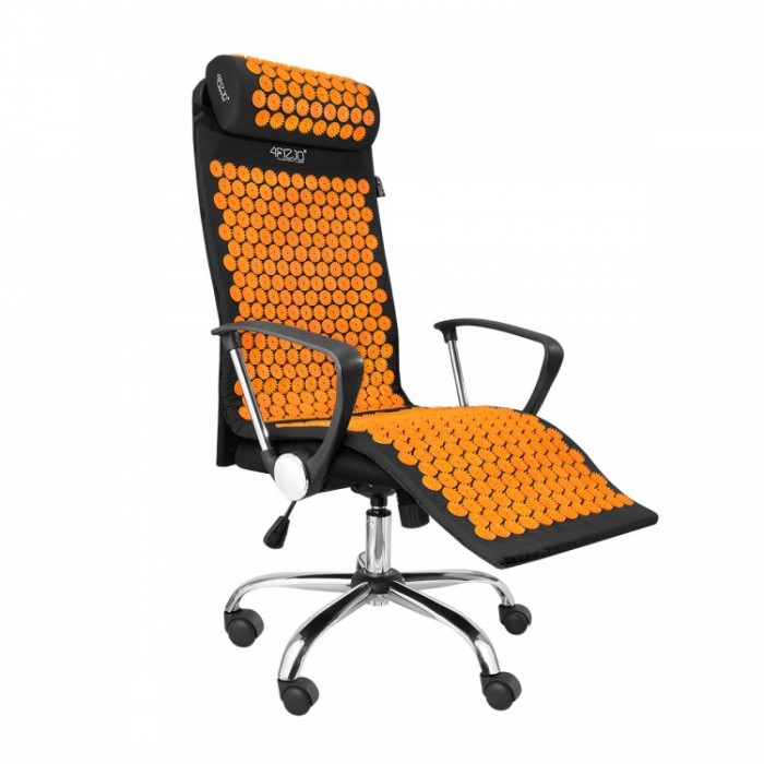 Массажный коврик с валиком 4FIZJO Classic Mat XL Аппликатор Кузнецова Black/Orange (P-5907222931776)