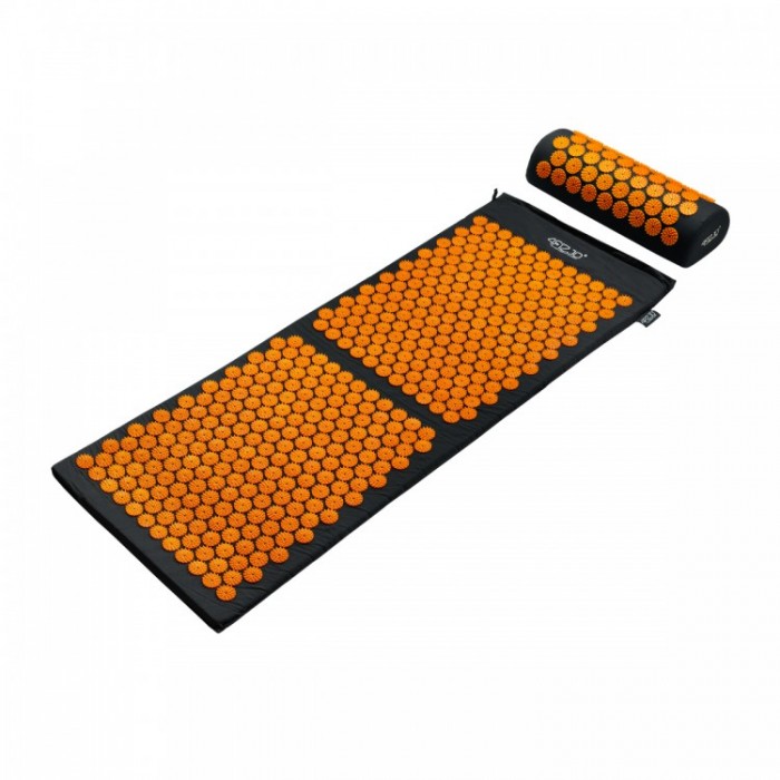 Массажный коврик с валиком 4FIZJO Classic Mat XL Аппликатор Кузнецова Black/Orange (P-5907222931776)