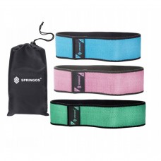 Резинка для фитнеса и спорта тканевая Springos Hip Band 3 шт FA0108
