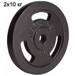 Диски 10 кг x 2шт металеві для штанги та гантелі Hop-Sport Strong d - 30 мм