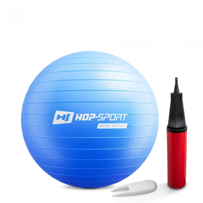 Фитбол Hop-Sport 55см синий + насос 2020 Фитбол Hop-Sport 55см синий + насос 2020