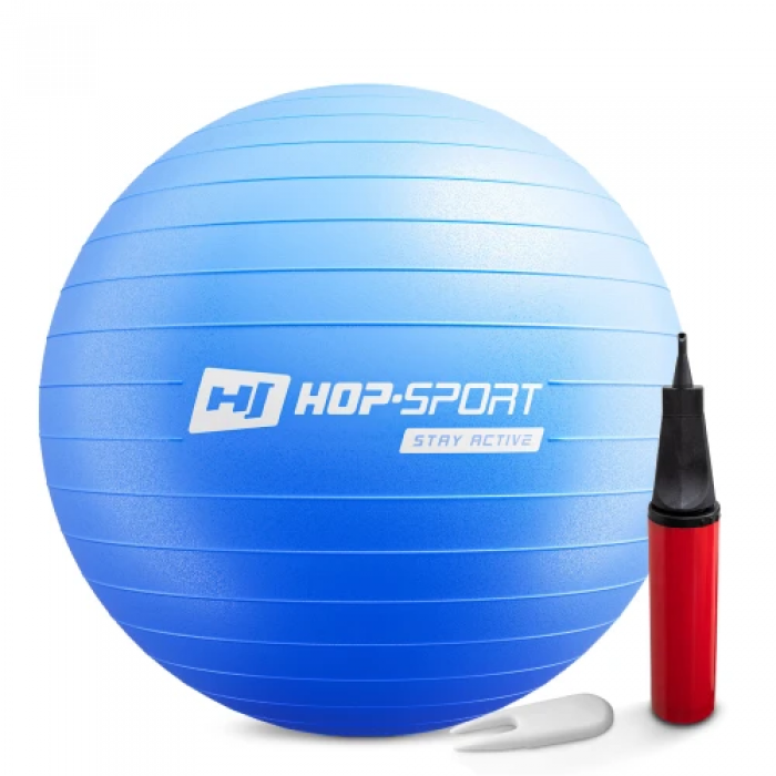 Фітбол Hop-Sport 65см синій + насос 2020 Фітбол Hop-Sport 65см синій + насос 2020