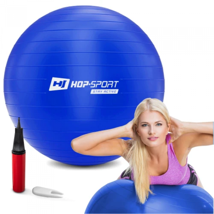 Фітбол Hop-Sport 65см синій + насос 2020