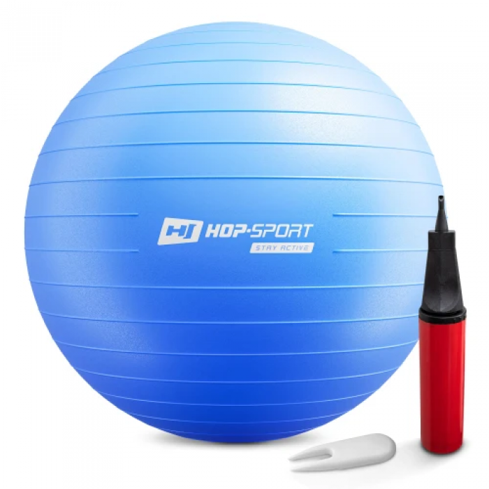 Фитбол Hop-Sport 75см синий + насос 2020 Фитбол Hop-Sport 75см синий + насос 2020