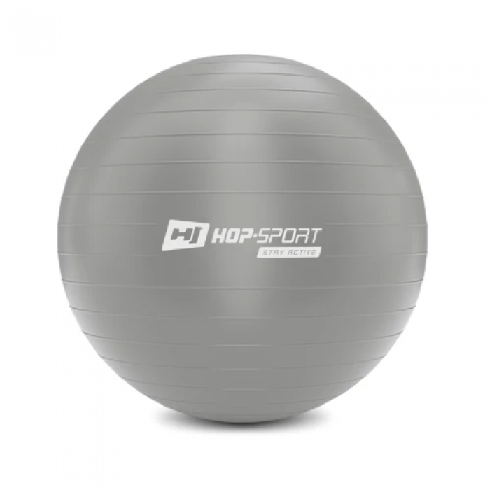Фітбол Hop-Sport 75см сріблястий + насос 2020 Фітбол Hop-Sport 75см сріблястий + насос 2020