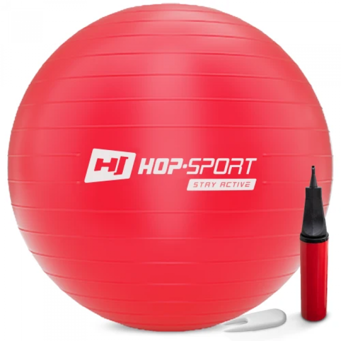 Фитбол Hop-Sport 85см красный + насос 2020 Фитбол Hop-Sport 85см красный + насос 2020