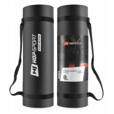 Коврик для фитнеса и йоги Hop-Sport HS-N015GM 1,5 см черный