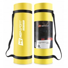 Килимок для фітнесу та йоги Hop-Sport HS-N015GM 1,5 см жовтий