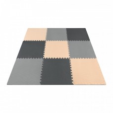 Напольное покрытие для спортзала мат-пазл (ласточкин хвост) 4FIZJO Mat Puzzle EVA 180 x 180 x 1 cм 4FJ0158 Black/Grey/Biege