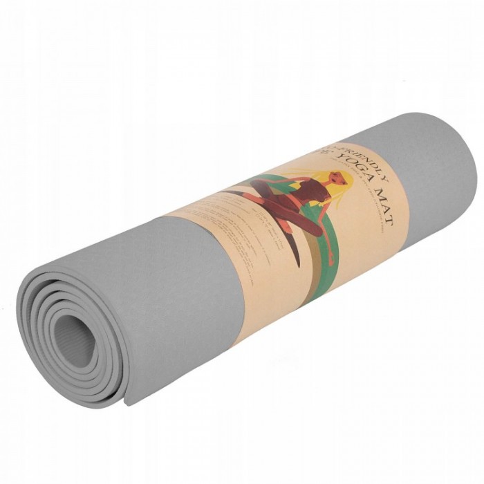 Килимок для йоги (Yoga mat) Springos TPE 6 мм YG0017 Grey з розміткою