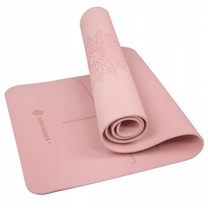 Килимок для йоги Springos TPE 6 мм YG0018 Pink Килимок для йоги Springos TPE 6 мм YG0018 Pink